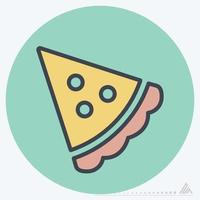 ícone de pizza - estilo companheiro de cor vetor