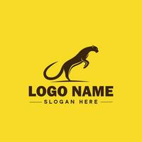 guepardo animal logotipo e ícone limpar \ limpo plano moderno minimalista o negócio e luxo marca logotipo Projeto editável vetor