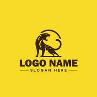 guepardo animal logotipo e ícone limpar \ limpo plano moderno minimalista o negócio e luxo marca logotipo Projeto editável vetor