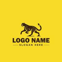guepardo animal logotipo e ícone limpar \ limpo plano moderno minimalista o negócio e luxo marca logotipo Projeto editável vetor