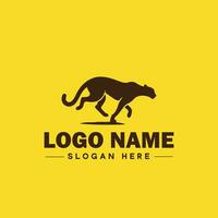 guepardo animal logotipo e ícone limpar \ limpo plano moderno minimalista o negócio e luxo marca logotipo Projeto editável vetor