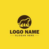 guepardo animal logotipo e ícone limpar \ limpo plano moderno minimalista o negócio e luxo marca logotipo Projeto editável vetor