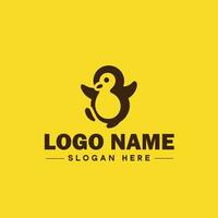 pinguim logotipo e ícone limpar \ limpo plano moderno minimalista o negócio e luxo marca logotipo Projeto editável vetor