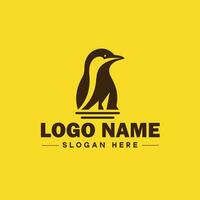 pinguim logotipo e ícone limpar \ limpo plano moderno minimalista o negócio e luxo marca logotipo Projeto editável vetor