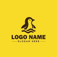 pinguim logotipo e ícone limpar \ limpo plano moderno minimalista o negócio e luxo marca logotipo Projeto editável vetor