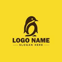 pinguim logotipo e ícone limpar \ limpo plano moderno minimalista o negócio e luxo marca logotipo Projeto editável vetor