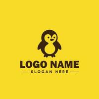 pinguim logotipo e ícone limpar \ limpo plano moderno minimalista o negócio e luxo marca logotipo Projeto editável vetor