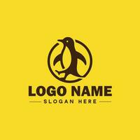 pinguim logotipo e ícone limpar \ limpo plano moderno minimalista o negócio e luxo marca logotipo Projeto editável vetor