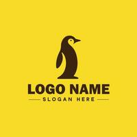 pinguim logotipo e ícone limpar \ limpo plano moderno minimalista o negócio e luxo marca logotipo Projeto editável vetor