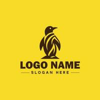 pinguim logotipo e ícone limpar \ limpo plano moderno minimalista o negócio e luxo marca logotipo Projeto editável vetor