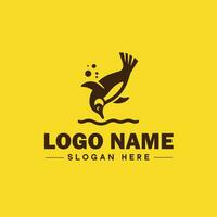 pinguim logotipo e ícone limpar \ limpo plano moderno minimalista o negócio e luxo marca logotipo Projeto editável vetor