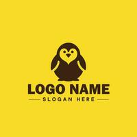 pinguim logotipo e ícone limpar \ limpo plano moderno minimalista o negócio e luxo marca logotipo Projeto editável vetor