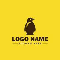 pinguim logotipo e ícone limpar \ limpo plano moderno minimalista o negócio e luxo marca logotipo Projeto editável vetor