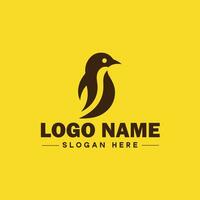 pinguim logotipo e ícone limpar \ limpo plano moderno minimalista o negócio e luxo marca logotipo Projeto editável vetor