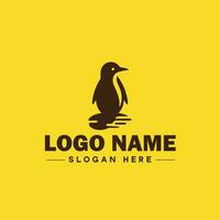 pinguim logotipo e ícone limpar \ limpo plano moderno minimalista o negócio e luxo marca logotipo Projeto editável vetor