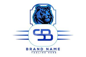 bs tigre logotipo azul Projeto. vetor logotipo Projeto para negócios.