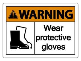aviso usar calçado de proteção sinal em fundo transparente vetor