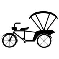 Cuidado com o sinal do símbolo do triciclo, isolado no fundo branco, ilustração vetorial eps.10 vetor