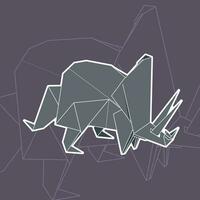 triceratops origami vetor ilustração