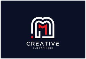 m logotipo monograma Projeto vetor