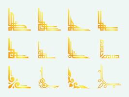 dourado China canto padronizar fronteira quadro, Armação Projeto para decoração gráfico vetor