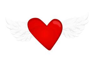 coração com asas cupido amor amor romântico símbolo dentro desenho animado estilo isolado em branco fundo. . vetor ilustração
