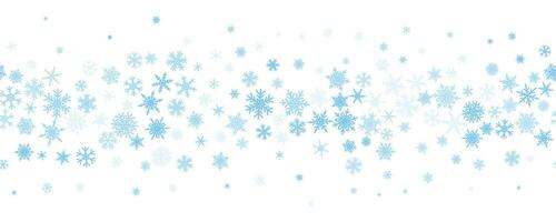 flocos de neve vetor fundo. inverno feriado decoração com azul cristal elementos. gráfico gelado quadro, Armação isolado em branco pano de fundo.