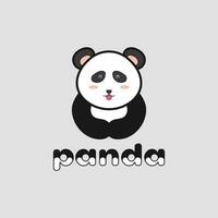 fofa panda silhueta logotipo modelo vetor