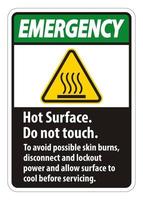 superfície quente, não toque, para evitar possíveis queimaduras na pele, desconecte e bloqueie a energia e deixe a superfície esfriar antes de fazer a manutenção. vetor