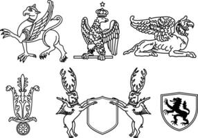 mão desenhado meio idades ilustração escudo vetor