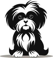 silhueta personagem shih tzu cachorro, fofa logotipo. vetor