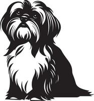 silhueta personagem shih tzu cachorro, fofa logotipo. vetor