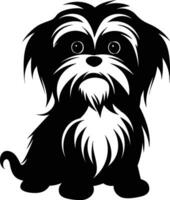 silhueta personagem shih tzu cachorro, fofa logotipo. vetor