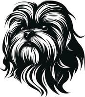 silhueta personagem shih tzu cachorro, fofa logotipo. vetor