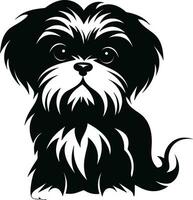 silhueta personagem shih tzu cachorro, fofa logotipo. vetor