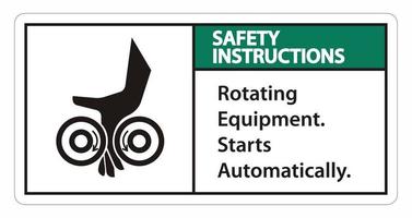 rotating equipment.starts automaticamente simboliza o sinal isolado no fundo branco, ilustração vetorial vetor