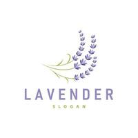 lavanda logotipo elegante roxa flor plantar ilustração floral enfeite Projeto vetor