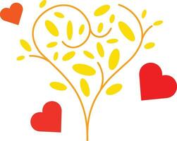 árvore do amor logotipo vetor ilustração