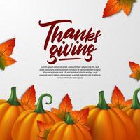 Ação de Graças 3d abóbora realista festa de decoração outono outono vetor