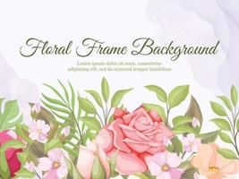 fundo de banner de casamento com desenho vetorial de folhas e flores vetor