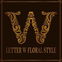 letra vintage com padrão floral estilo vetor