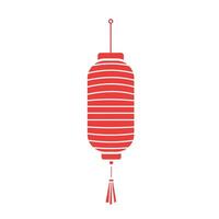 chinês lanterna grandes vertical forma vetor ícone ilustração com vermelho colori sombra silhueta isolado em avião branco fundo. lunar chinês Novo ano temático desenho.