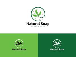 modelo de vetor de logotipo de sabonete orgânico natural