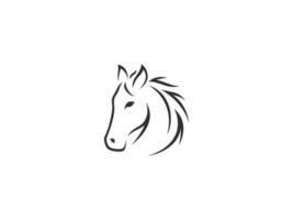 cavalo cabeça esboço logotipo vetor ícone ilustração, logotipo modelo