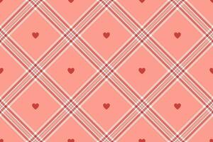 tecido de algodão padronizar com corações desatado tartan Vichy Verifica xadrez para vestir, camisa, toalha de mesa, guardanapo, ou de outros moderno dia dos namorados dia têxtil Projeto. vetor