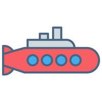 submarino ícone ou logotipo ilustração preenchidas cor estilo vetor