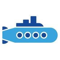 submarino ícone ou logotipo ilustração glifo estilo vetor