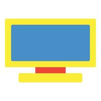 monitor ícone ou logotipo ilustração plano cor estilo vetor
