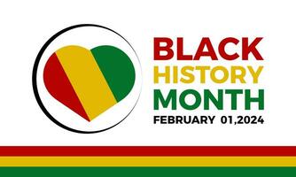 Preto história mês comemoro. africano americano história. célebre anual dentro fevereiro. preto, vermelho, amarelo, verde cor bandeira fundo. vetor