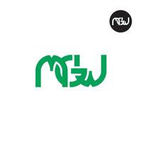 carta mgw monograma logotipo Projeto vetor